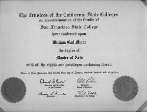 SF State College degree 1963